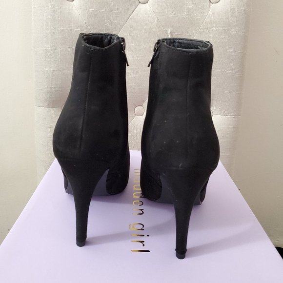 Madden Girl "Sally" black suede high-heel booties - Picture 4 of 6